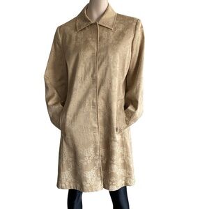 London Fog VTG Jacquard Floral Brocade Trench Coat 10​